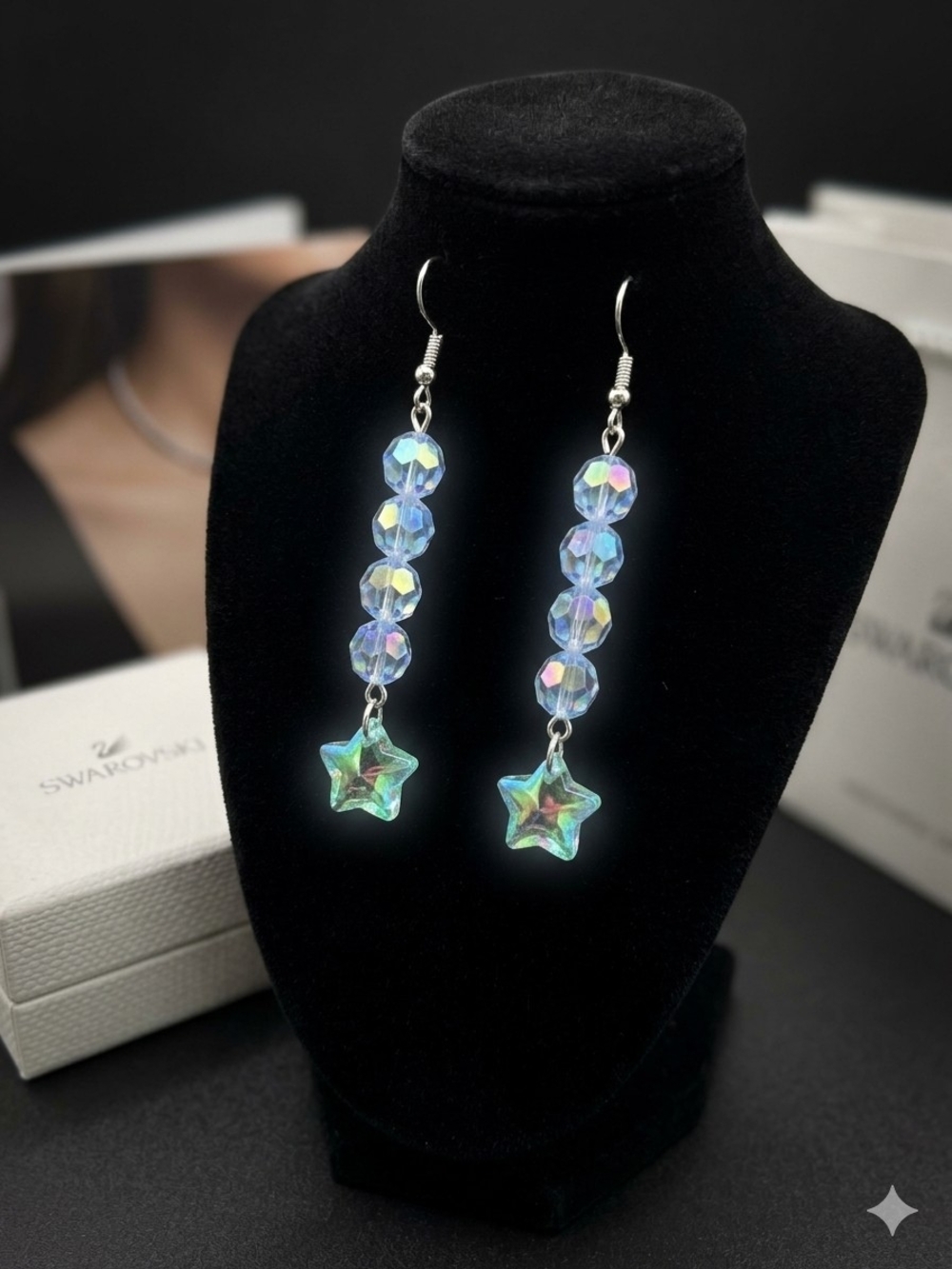 Iridescent Star Drop Earrings - Women Jewelry